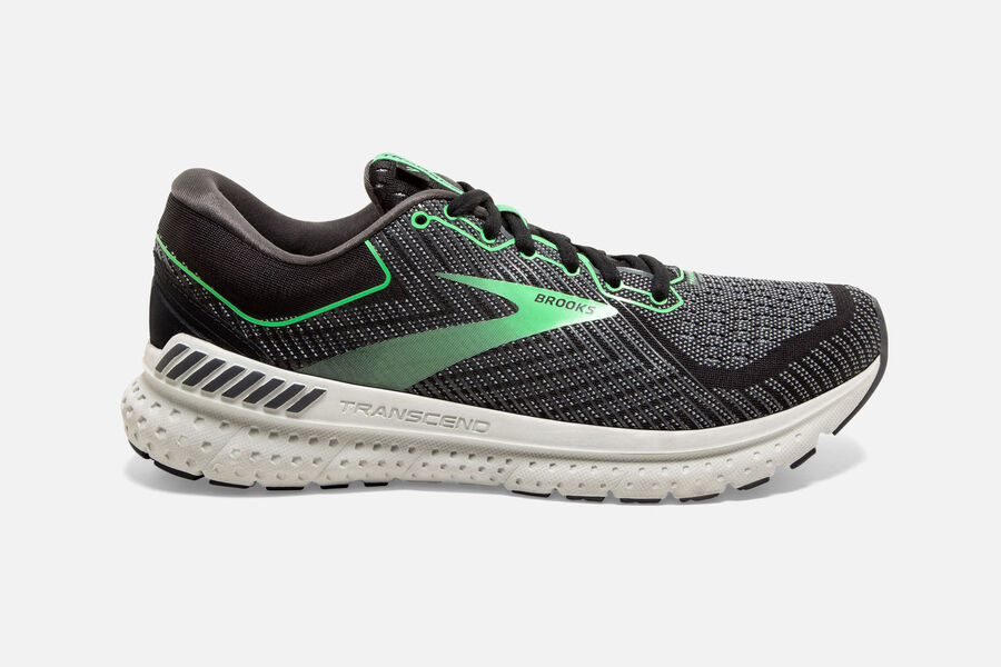 Tenis Corrida Brooks Transcend 7 Feminino Brasil - Pretas/Verdes 1384726-DF